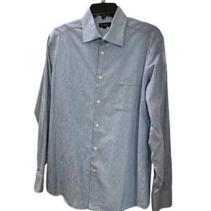 Ben Sherman Men’s button down shirt light blue with blue stripes 15.5 34…